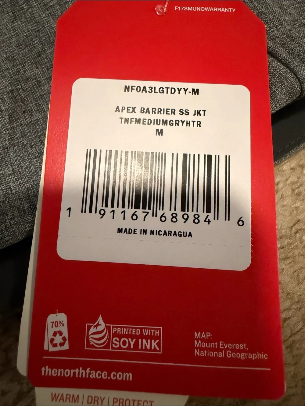The North Face Men's Gray Softshell Jacket with Uber Embroidery